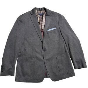 CREMEUX COLLECTION Mens Charcoal Gray Knit Blazer Sport Coat Size Large